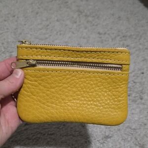 Portland Leather Goods PLG Double Zip Pouch Coin Purse Pebbled Pomelo